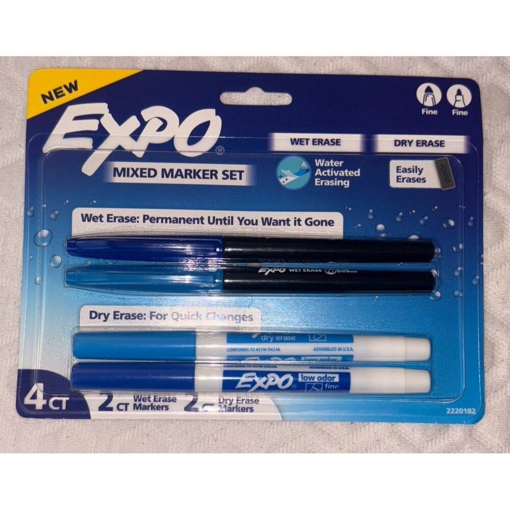 Expo Dry Erase‎ Marker 4 pack NEW in Packaging Blue / Light Blue